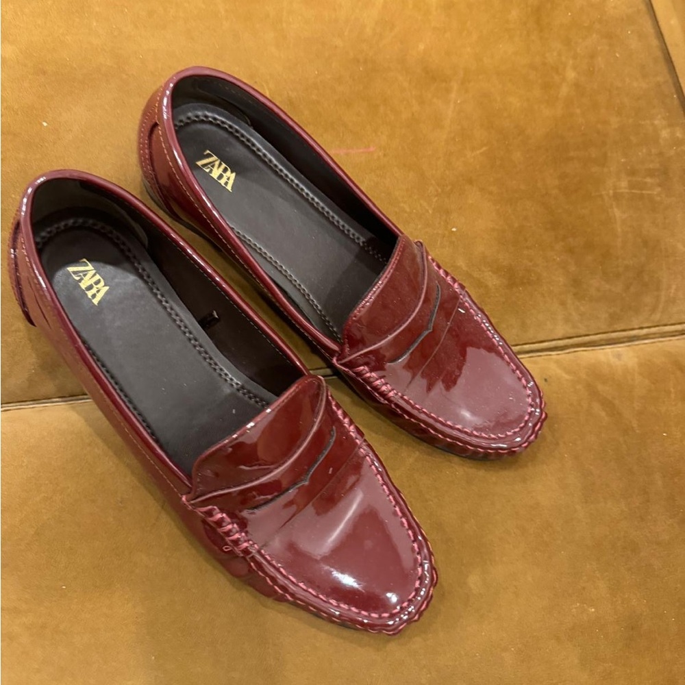 Zara Burgundy Loafers